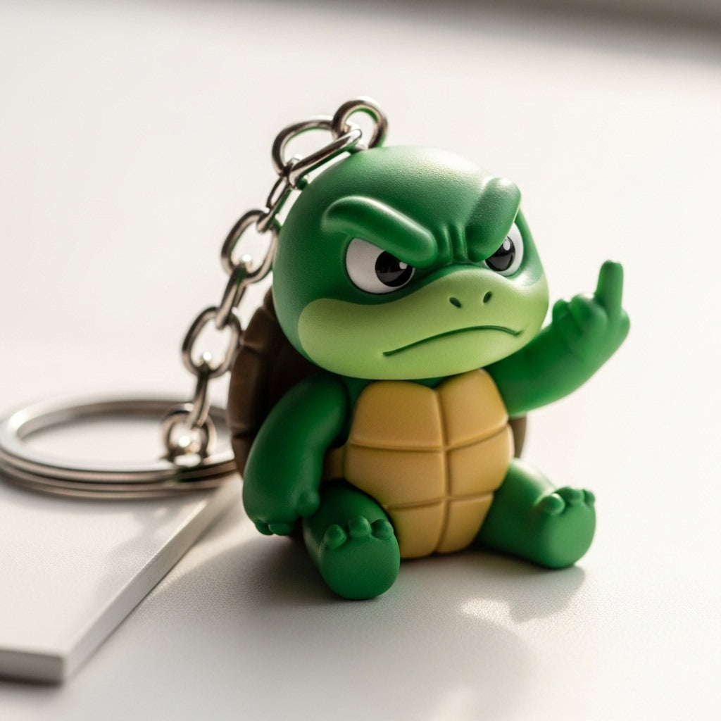 Funny Middle Finger Animal Keychain