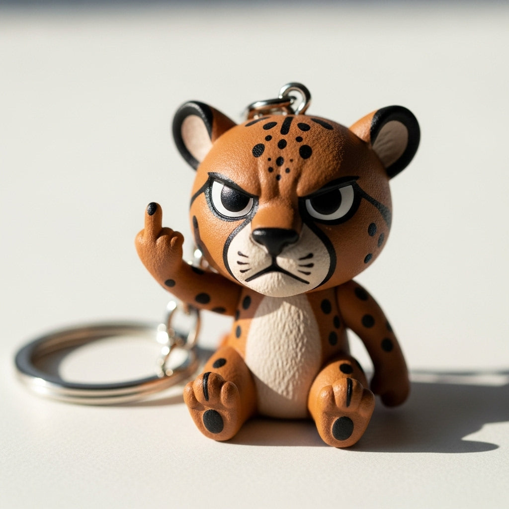 Funny Middle Finger Animal Keychain
