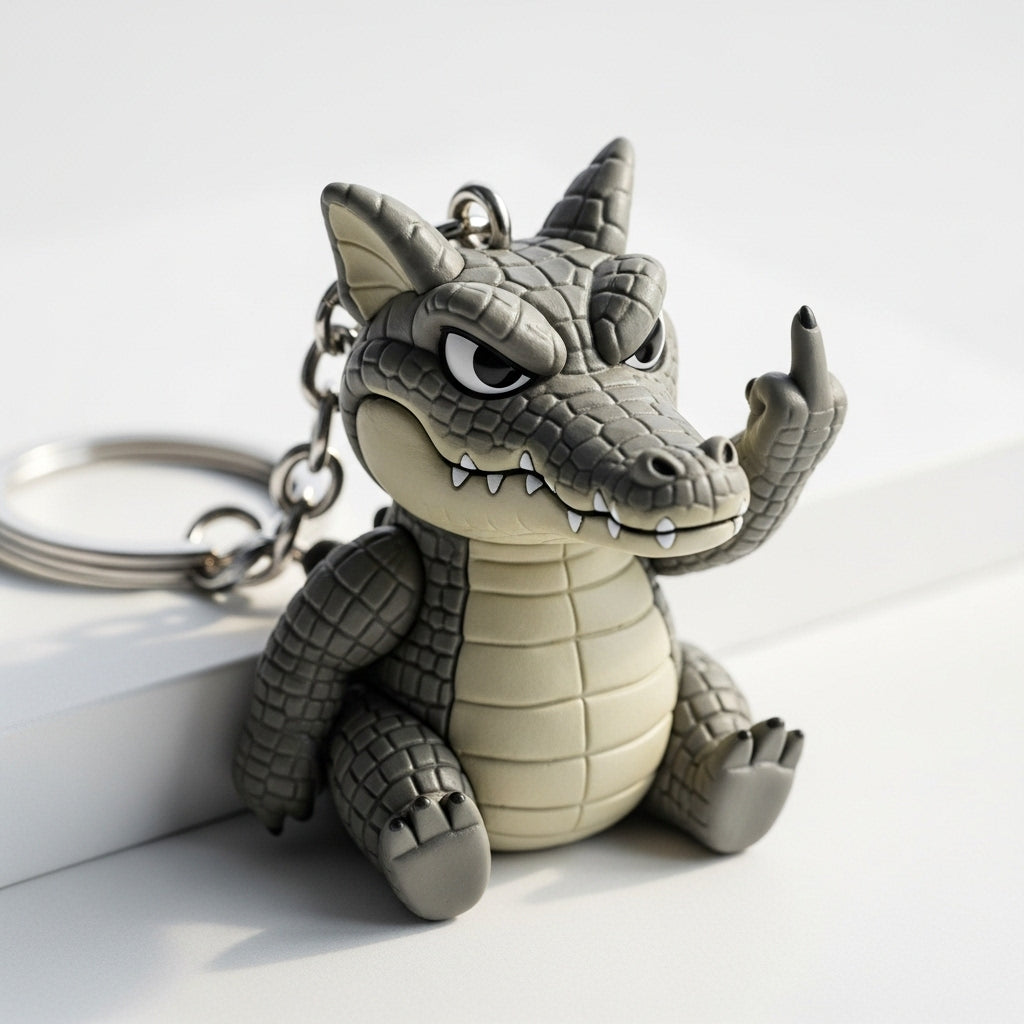 Funny Middle Finger Animal Keychain