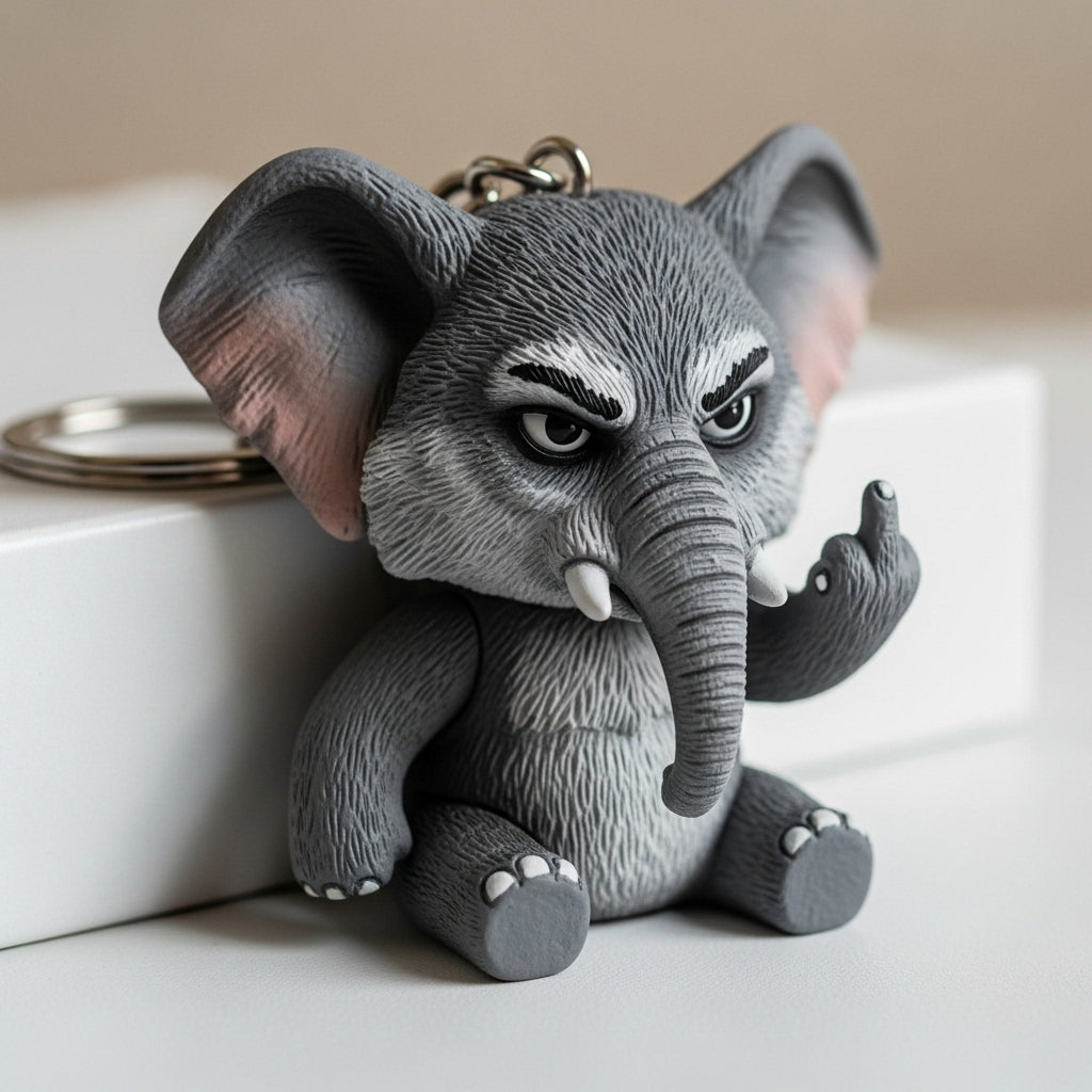 Funny Middle Finger Animal Keychain