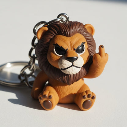 Funny Middle Finger Animal Keychain