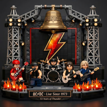AC/DC 53rd Anniversary Performance building blocks