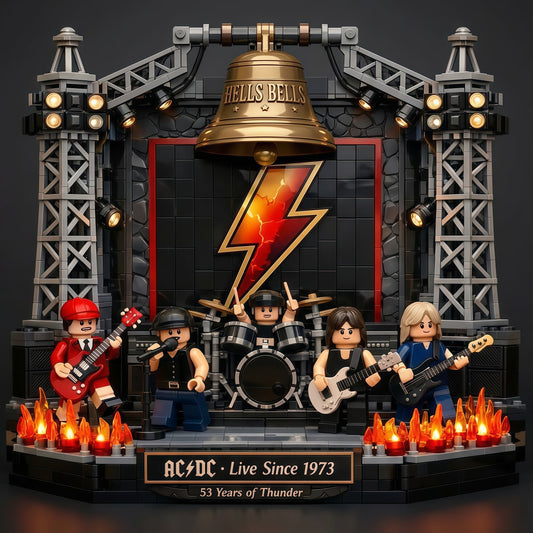 AC/DC 53rd Anniversary Performance building blocks